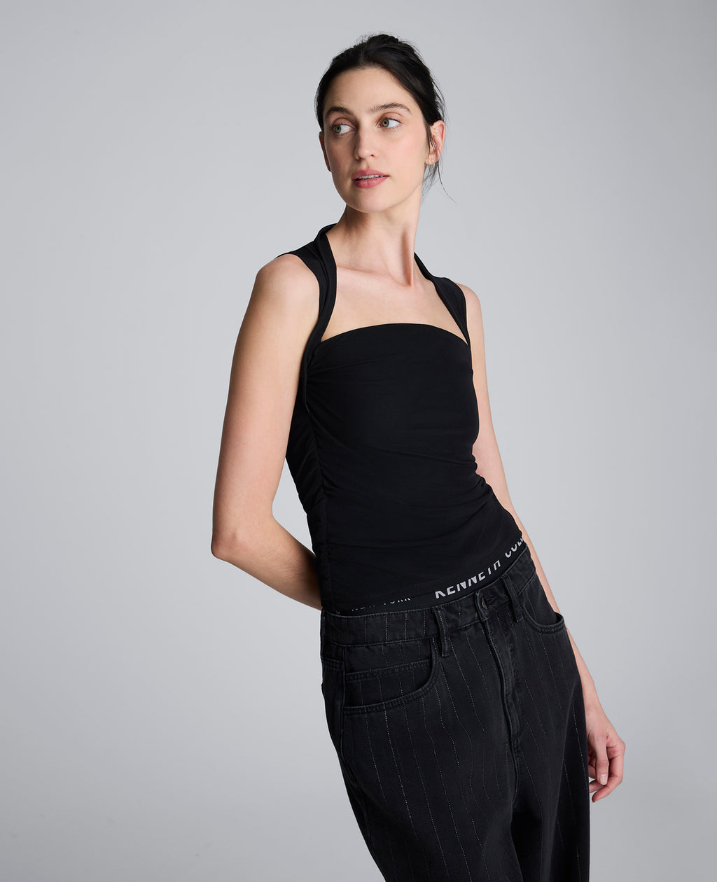 Kenneth Cole - Sleeveless Square Neck Knit Mesh Top WOMENS KNITS for Women 