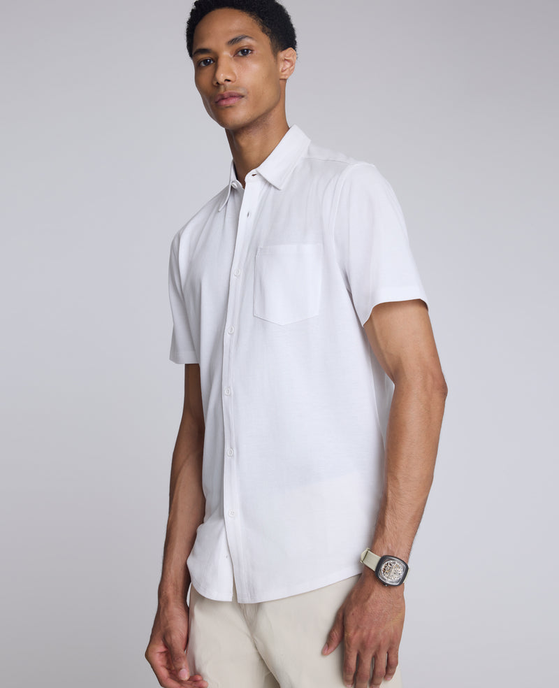 Kenneth Cole Men's Short Sleeve Sport Shirt - White