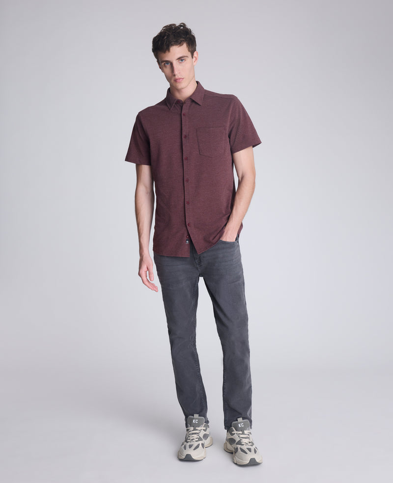 Kenneth Cole - Short Sleeve Sportshirt with Chest Pocket MENS SHIRT for Men