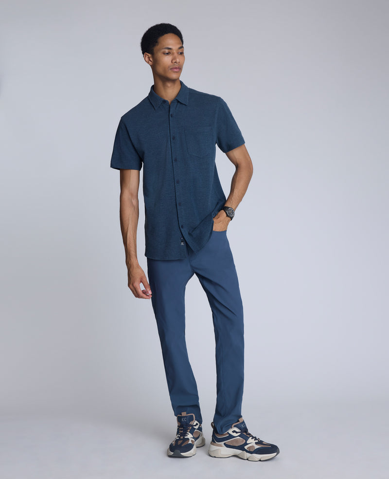 Kenneth Cole - Short Sleeve Sportshirt with Chest Pocket MENS SHIRT for Men