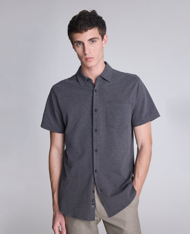 Lightweight Baseball Jersey Tee For Men - Short Sleeve Pocket Shirt In Heather Colors
