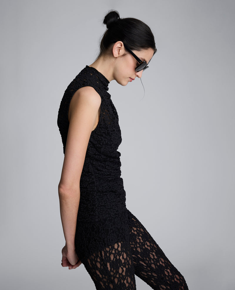 Kenneth Cole - Sleeveless Stretch Lace Mock Neck Top WOMENS KNITS for Women