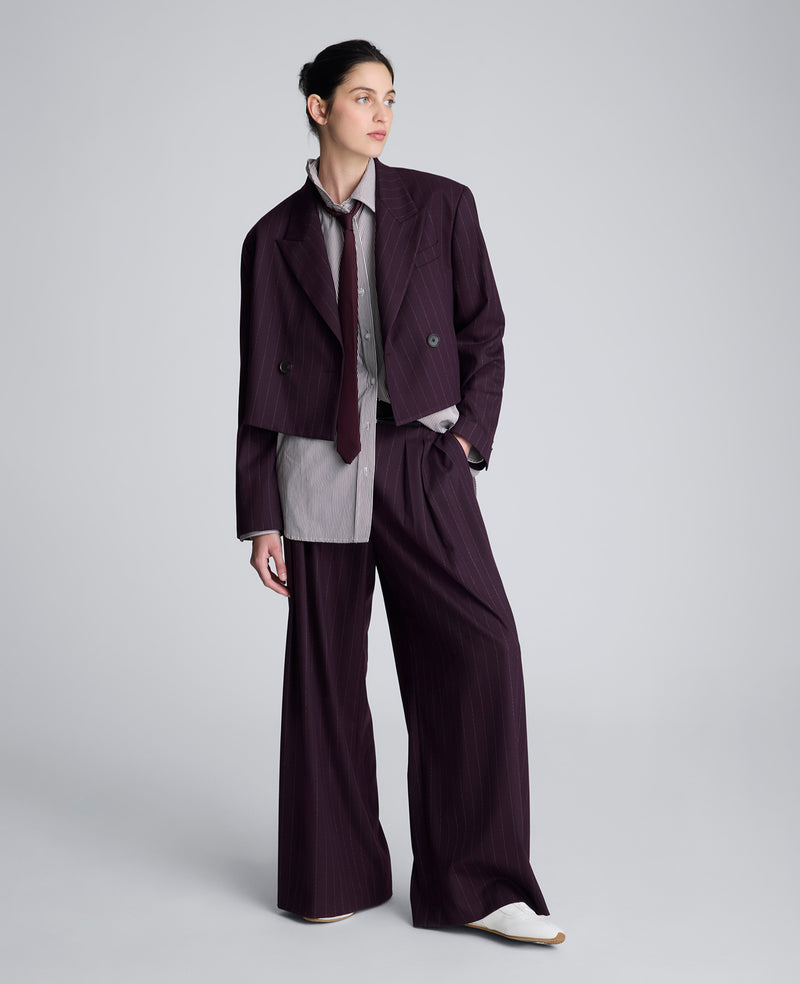 Kenneth Cole - Pinstripe Double Breasted Cropped Jacket WOMENS JACKET for Women