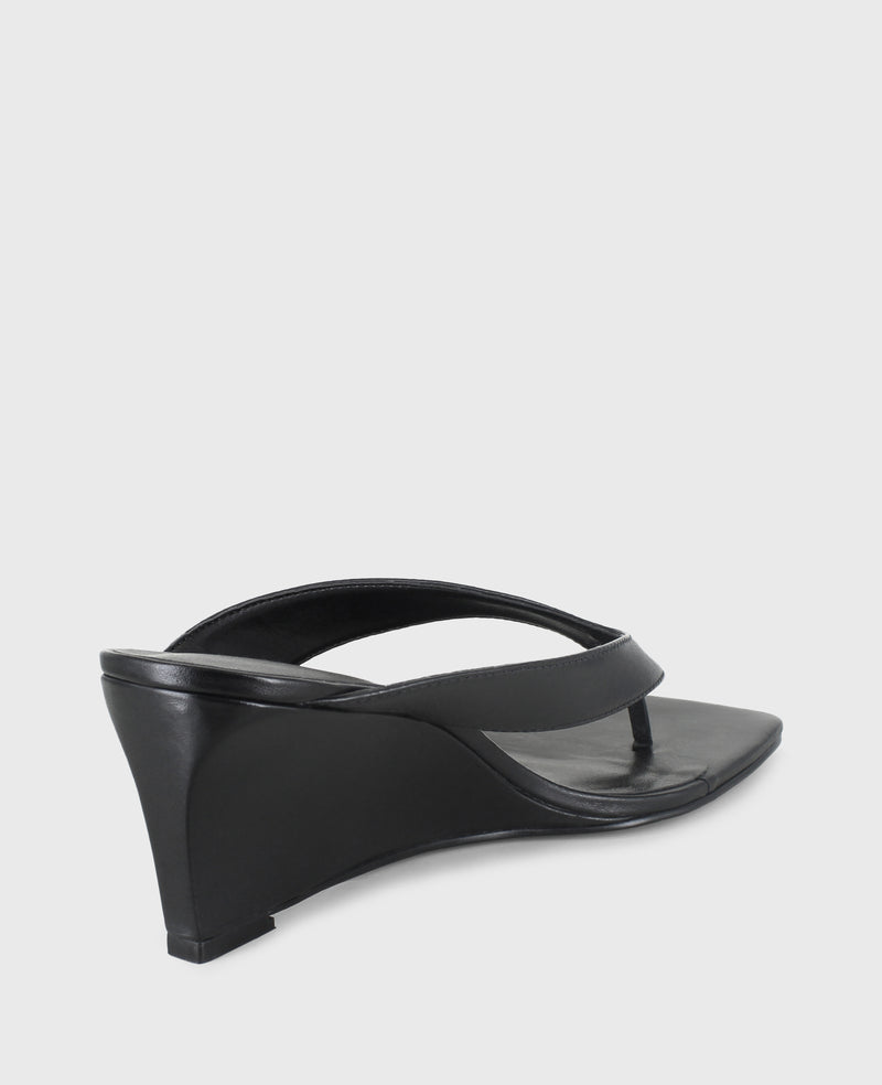 Shop Susannah Black Leather Wedge Sandal | Kenneth Cole