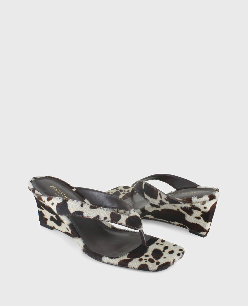 Kenneth Cole - Susannah Calf Hair Thong Wedge Sandal WOMENS SANDAL for Women