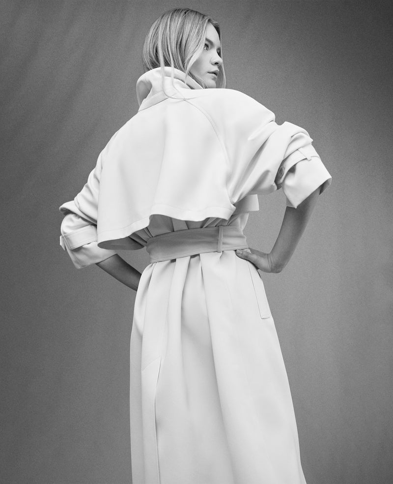 Kenneth Cole - Luxe Twill Belted Trench with Storm Flap WOMENS JACKET for Women