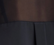 Long Sleeve Button Front Shirt with Sheer Sleeves