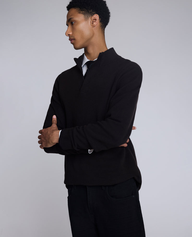 Kenneth Cole Men's Quarter Zip Sweater - DARK Brown - Size XXL Kenneth Cole Men's Quarter Zip Sweater - DARK Brown - Size XXL