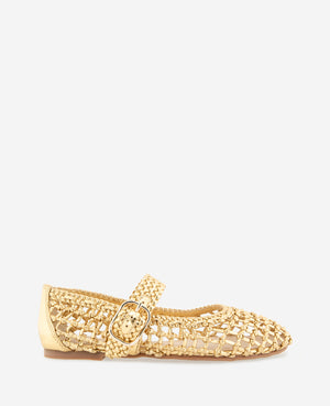 Tessa Metallic Woven Knotted Ballet Flat