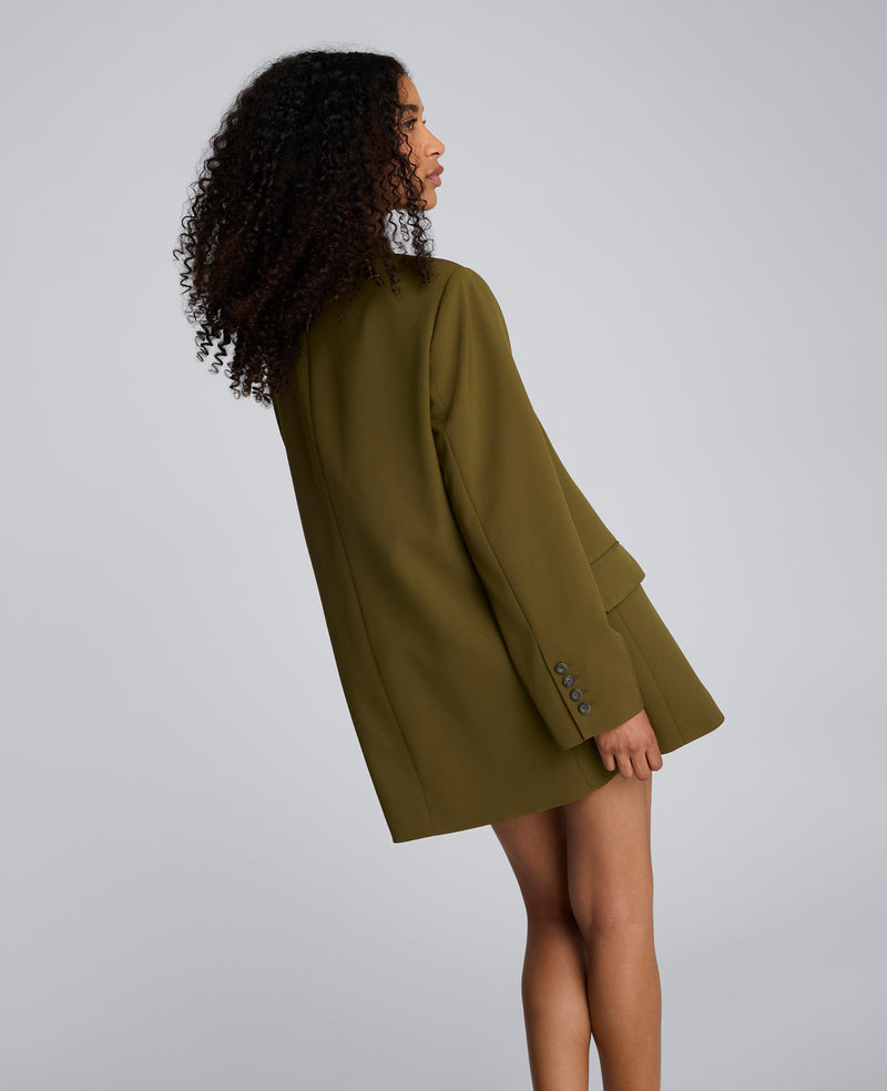 Kenneth Cole - Luxe Twill Three Button Boyfriend Blazer WOMENS JACKET for Women