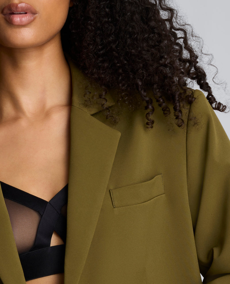 Kenneth Cole - Luxe Twill Three Button Boyfriend Blazer WOMENS JACKET for Women