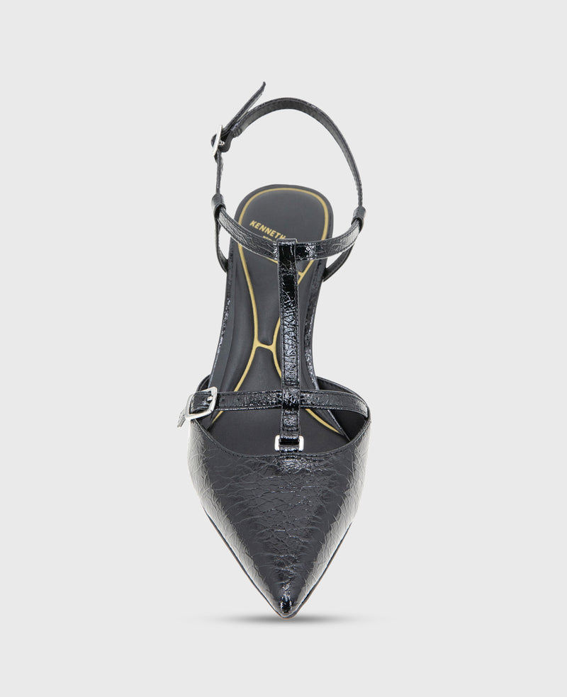 Kenneth Cole - Urka Crinkle Patent Slingback Heel WOMENS HEELS for Women