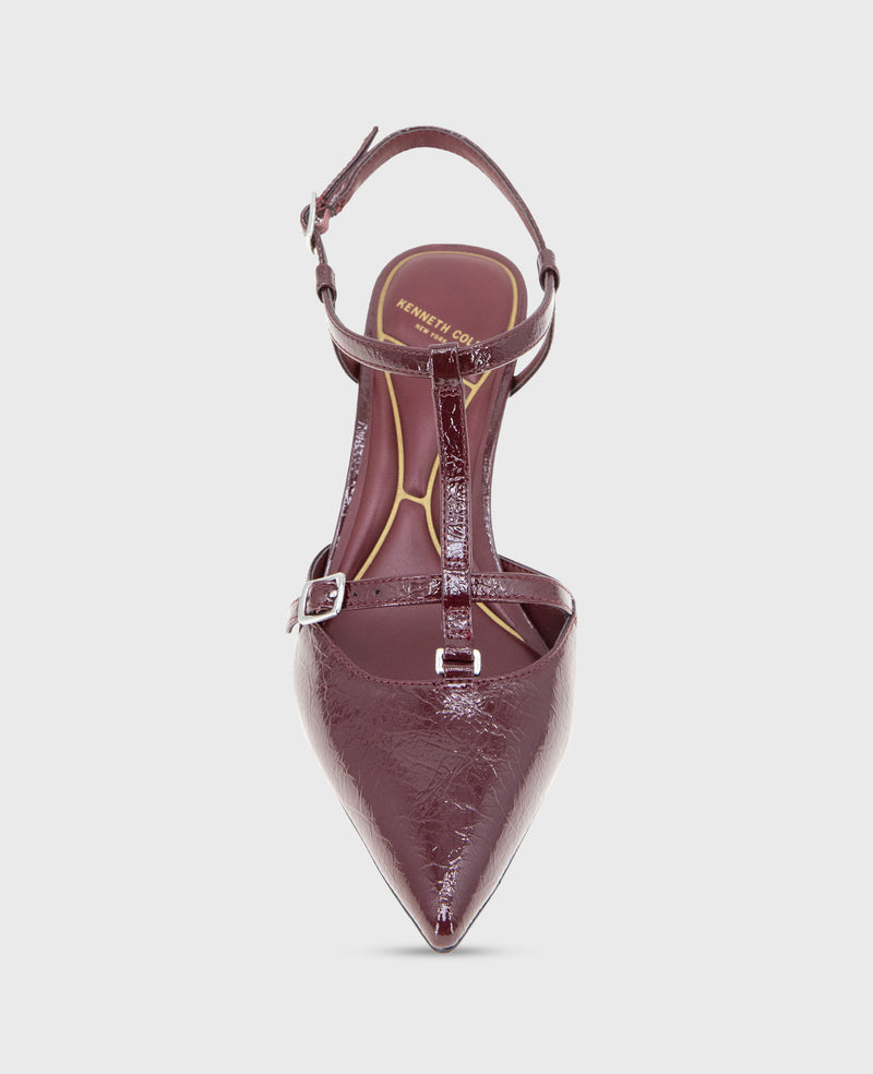 Kenneth Cole - Urka Crinkle Patent Slingback Heel WOMENS HEELS for Women