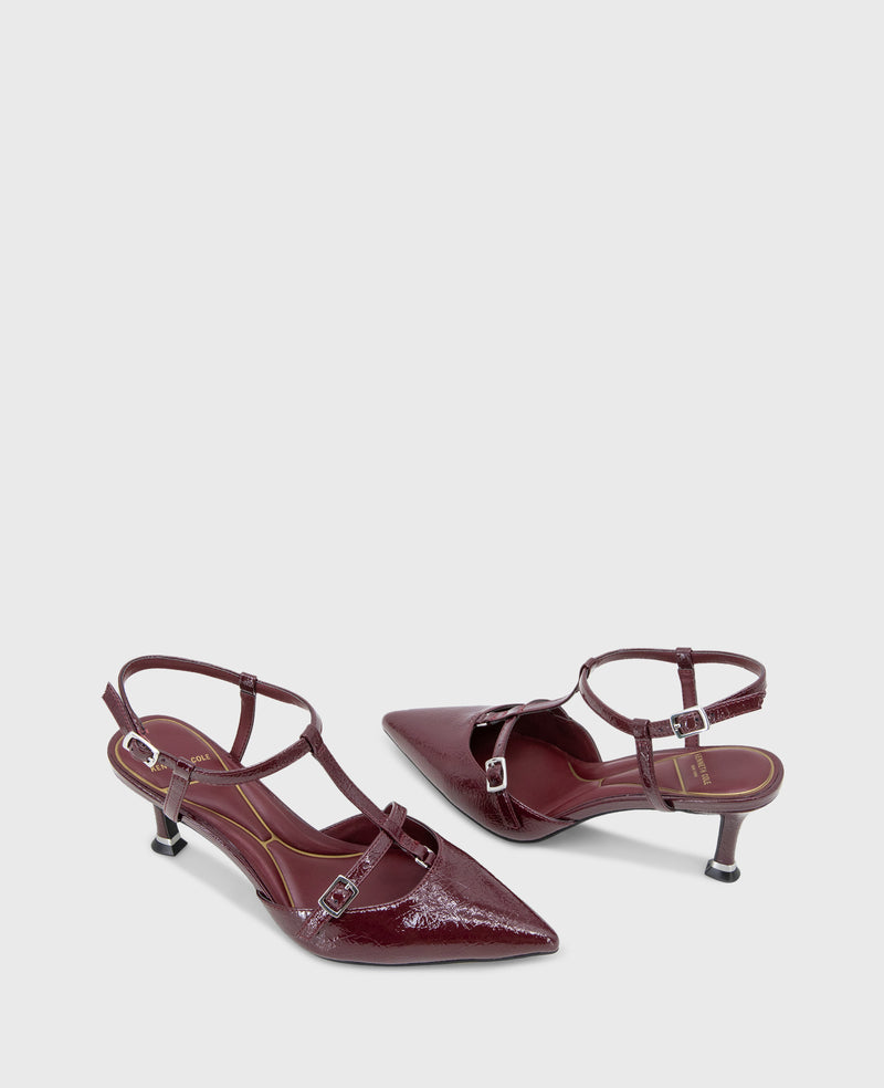 Kenneth Cole - Urka Crinkle Patent Slingback Heel WOMENS HEELS for Women