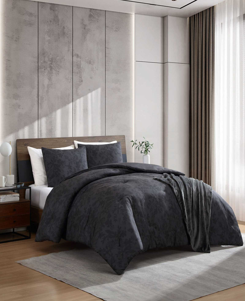 Kenneth Cole - Silhouette Floral Comforter + Sham Set Bedding