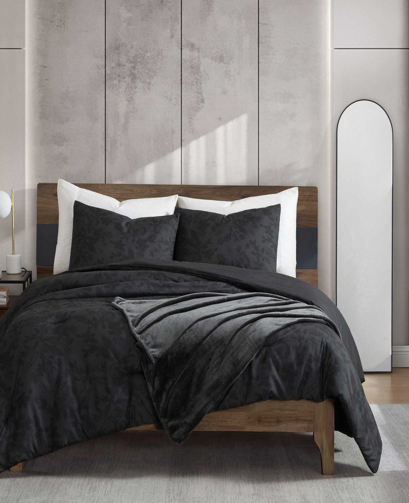 Kenneth Cole - Silhouette Floral Comforter + Sham Set Bedding