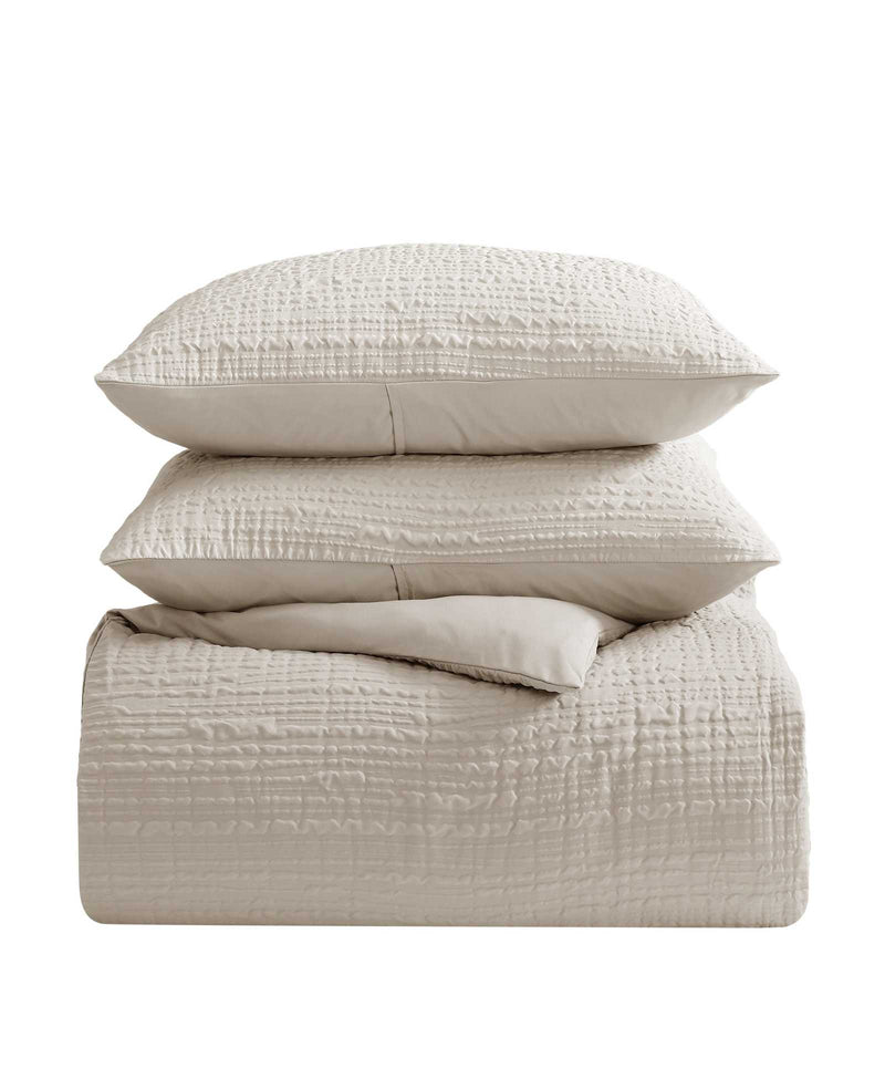 Kenneth Cole - Serenity Wavy Lines Beige Comforter Set HOME BEDDING