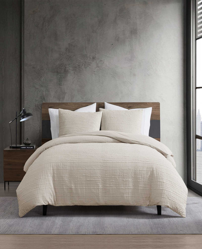 Kenneth Cole - Serenity Wavy Lines Beige Duvet Cover Set HOME BEDDING