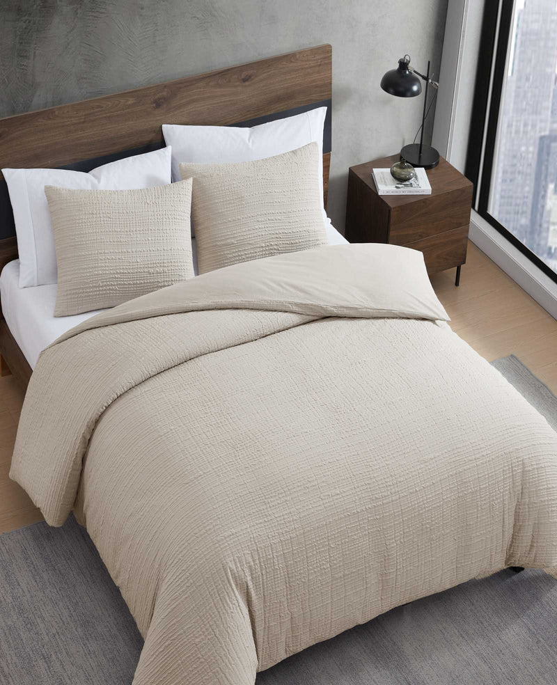Kenneth Cole - Serenity Wavy Lines Beige Duvet Cover Set HOME BEDDING