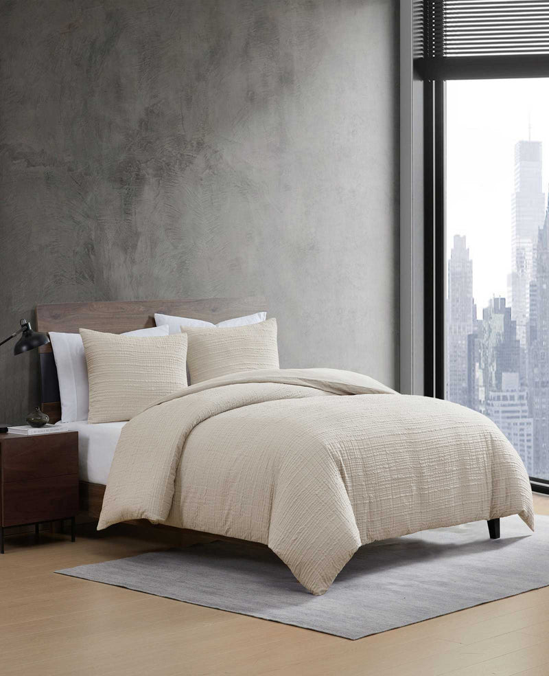 Kenneth Cole - Serenity Wavy Lines Beige Duvet Cover Set HOME BEDDING