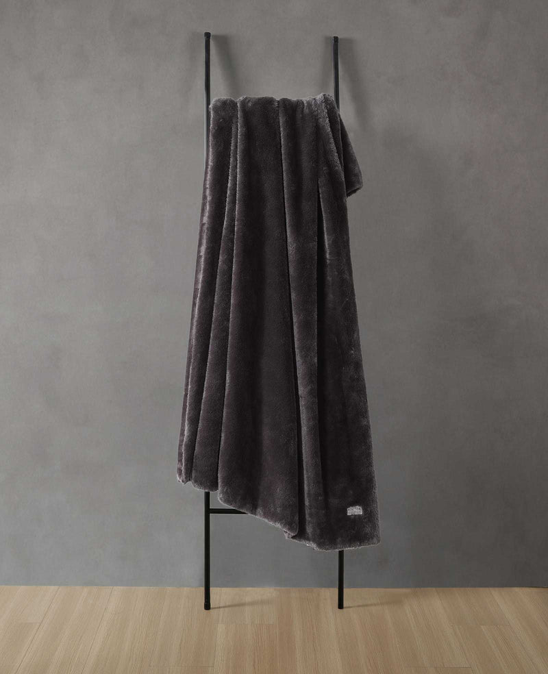Kenneth Cole - Faux Fur Solid Throw Blanket Bedding