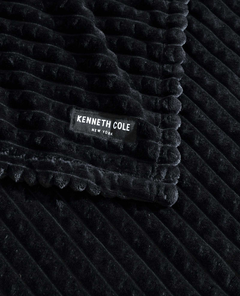 Kenneth Cole - Textured Solid Throw Blanket Bedding