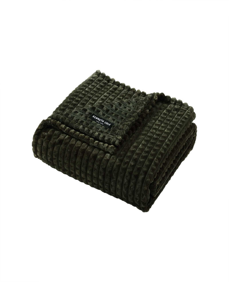 Kenneth Cole - Textured Solid Throw Blanket Bedding