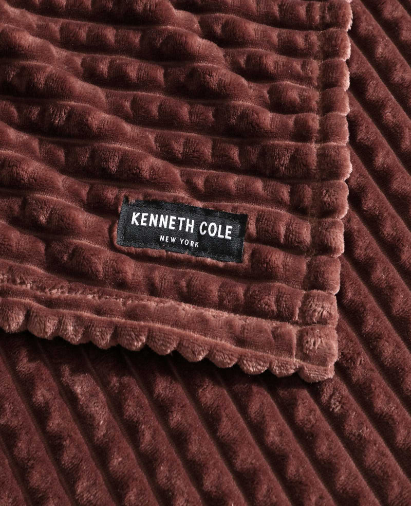 Kenneth Cole - Textured Solid Throw Blanket Bedding