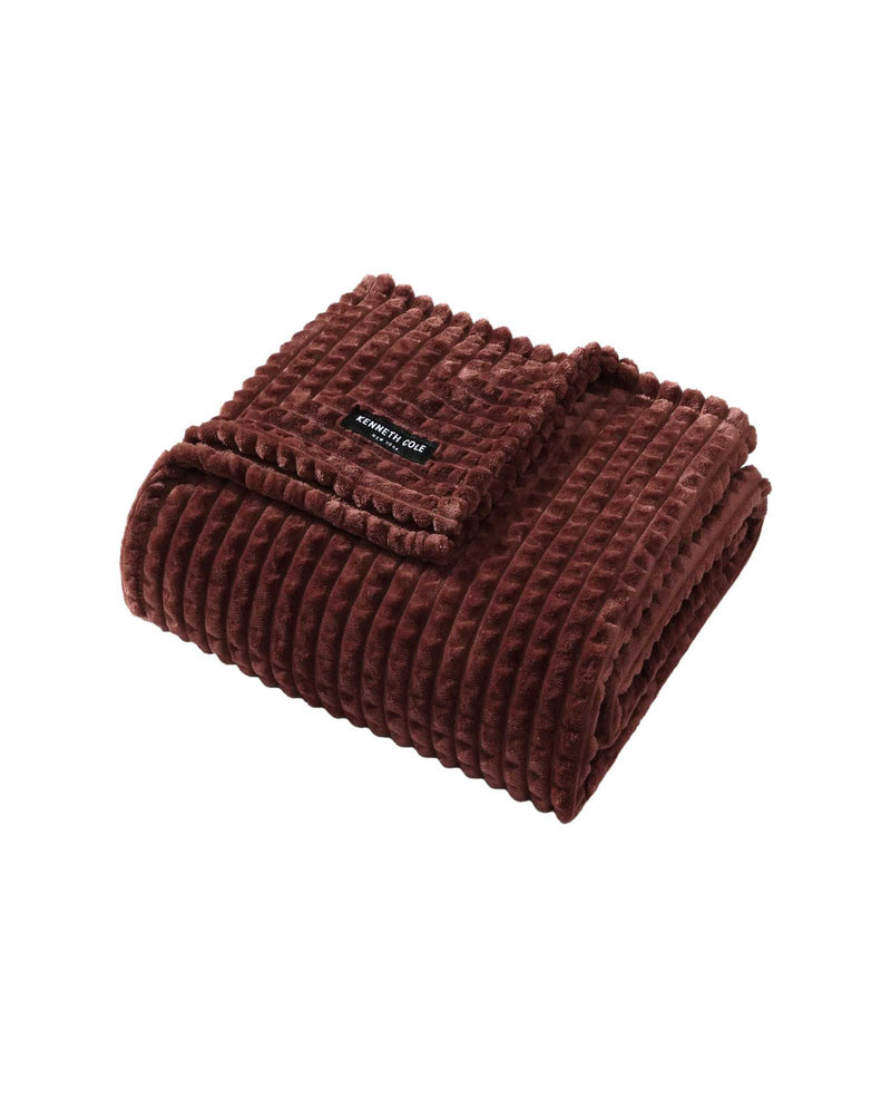 Kenneth Cole - Textured Solid Throw Blanket Bedding