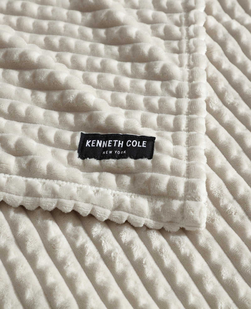 Kenneth Cole - Textured Solid Throw Blanket Bedding