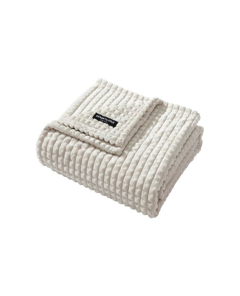 Kenneth Cole - Textured Solid Throw Blanket Bedding