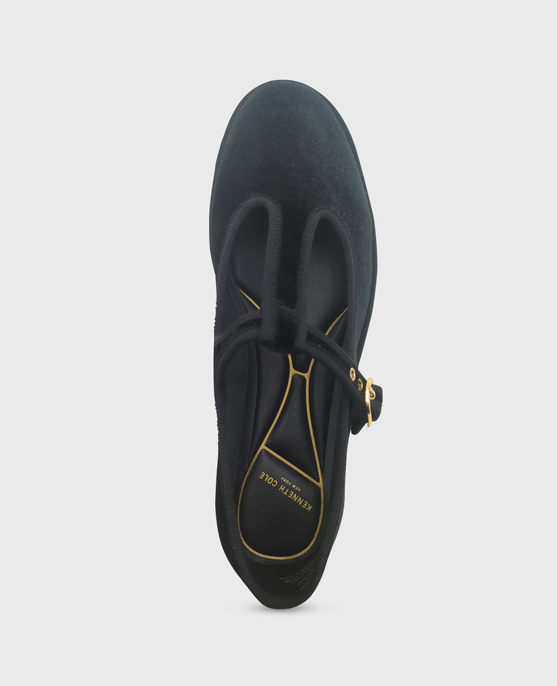 Kenneth Cole - Verona Velvet T-Strap Mary Jane Flat WOMENS FLAT for Women