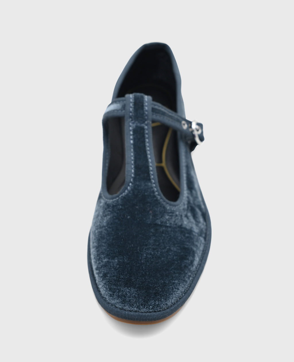 Verona Velvet T-Strap Mary Jane Flat