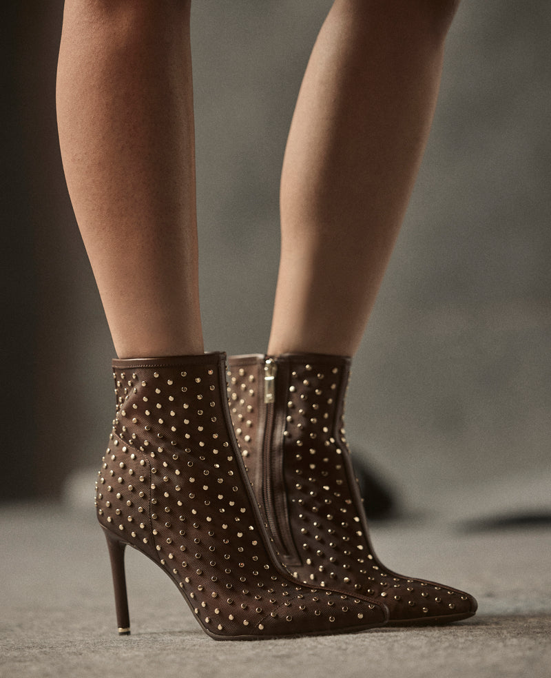 Kenneth Cole - Quincy Mesh Micro Stud Heel Ankle Bootie WOMENS BOOT for Women