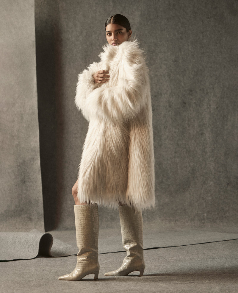 Kenneth Cole - Faux Fur Midi Jacket WOMENS JACKET for Women