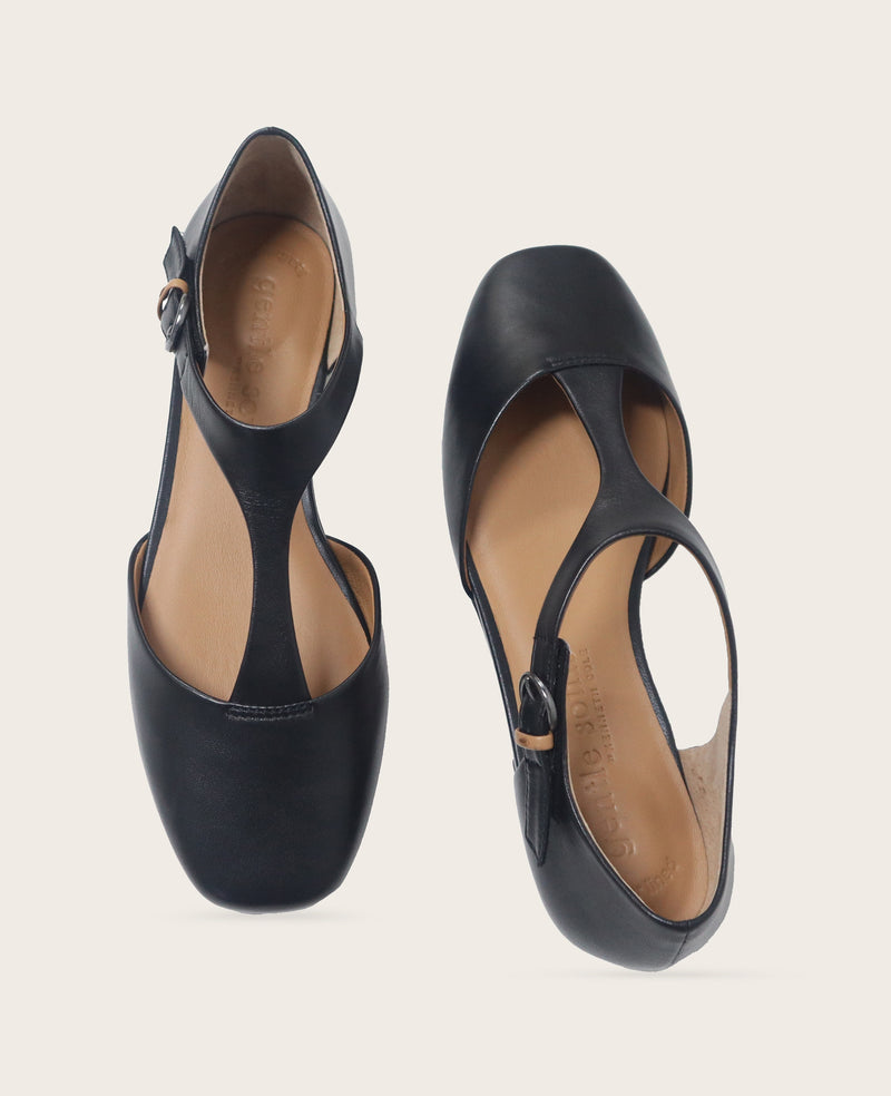 Kenneth Cole - GENTLE SOULS - Wyatt Leather T-Strap Flat WOMENS FLAT for Women