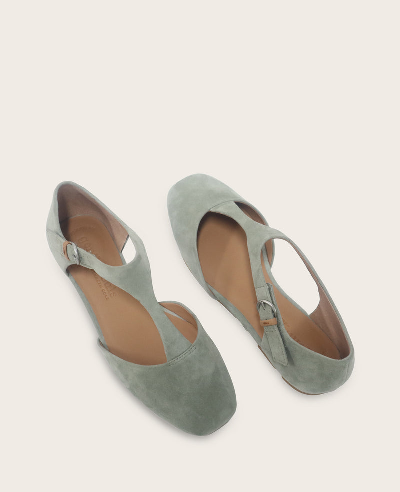 Kenneth Cole - GENTLE SOULS - Wyatt Suede T-Strap Flat WOMENS FLAT for Women