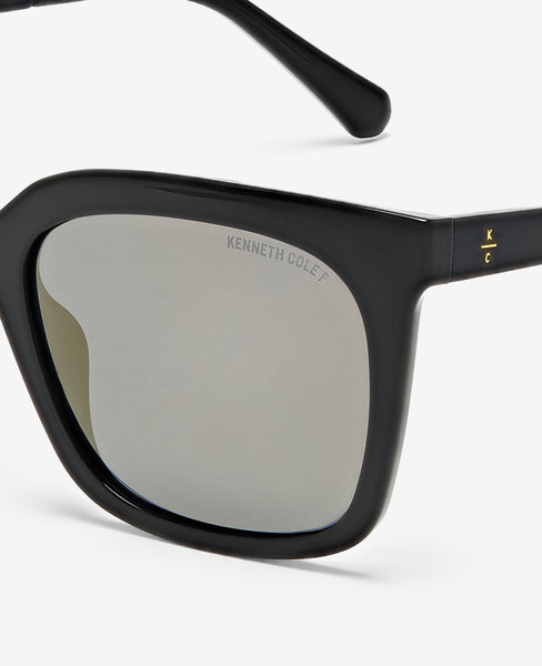 Square Injected Sunglasses – Black Polarized Kenneth Cole