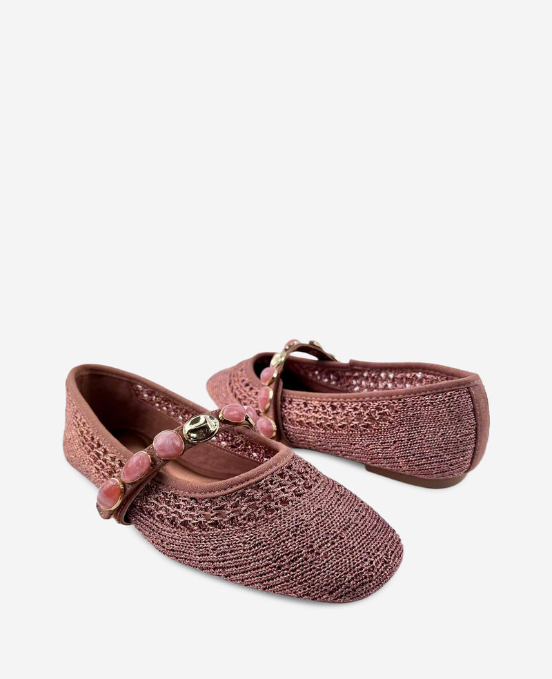 Kenneth Cole - Zeta Woven Knit Stone Embellished Ballet Flat WOMENS FLAT for Women