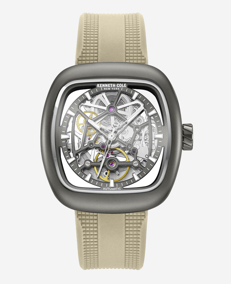 Kenneth Cole - Skeleton Automatic Bracelet Watch with 3-Strap Set MENS WATCHES for Men