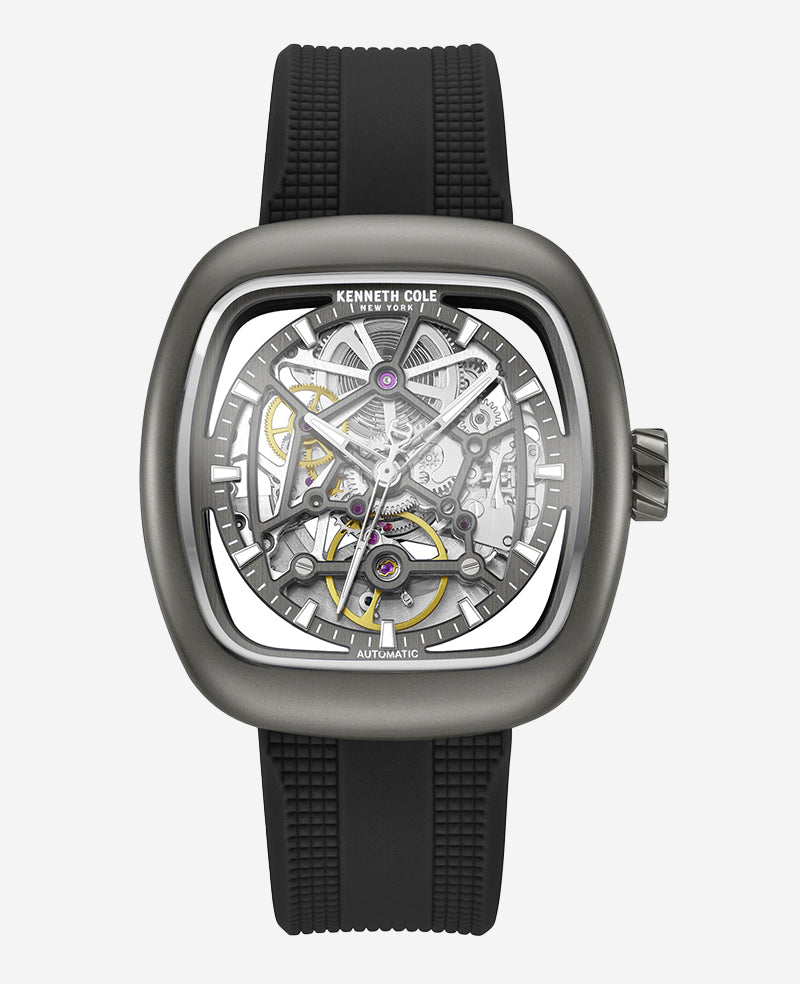 Kenneth Cole - Skeleton Automatic Bracelet Watch with 3-Strap Set MENS WATCHES for Men