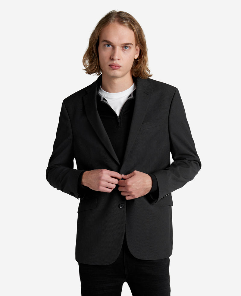 Kenneth Cole | Slim-Fit Mini Grid Suit Separate Sport Coat in BLACK, Size: 44 Regular Kenneth Cole | Slim-Fit Mini Grid Suit Separate Sport Coat in BLACK, Size: 44 Regular