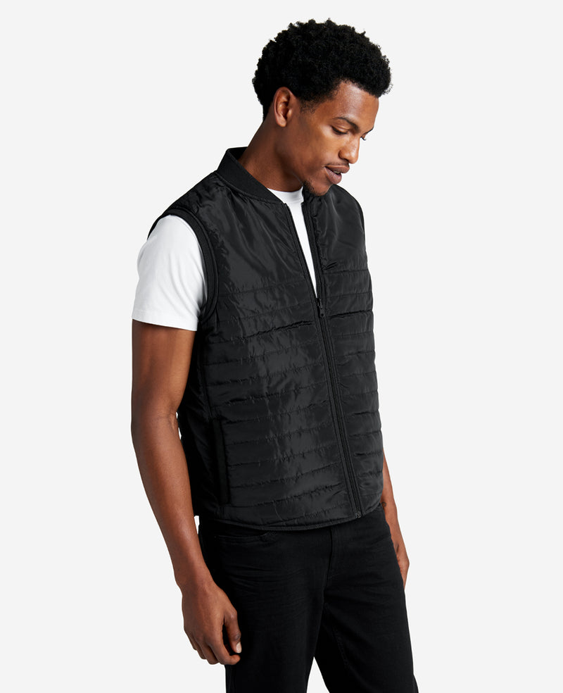 Quilted Faux Suede Reversible Vest