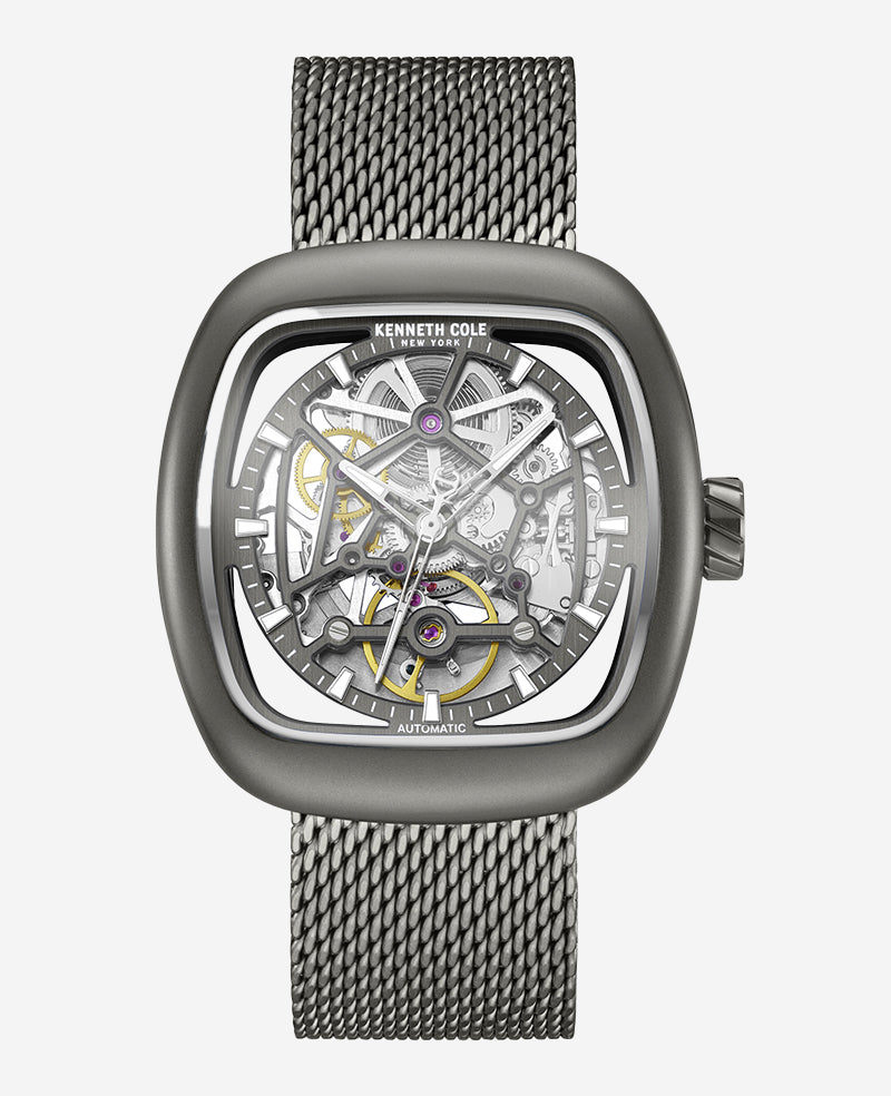 Kenneth Cole - Skeleton Automatic Bracelet Watch with 3-Strap Set MENS WATCHES for Men