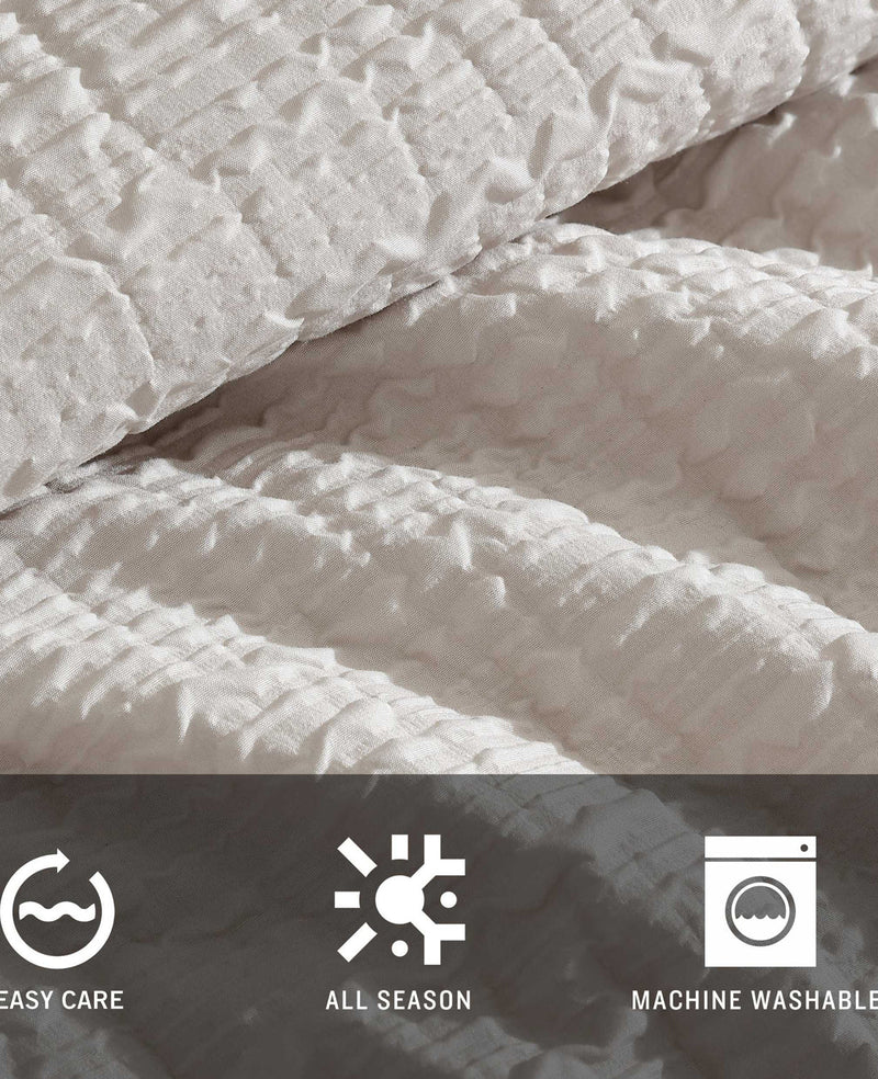 Kenneth Cole - Serenity Wavy Lines Beige Duvet Cover Set HOME BEDDING