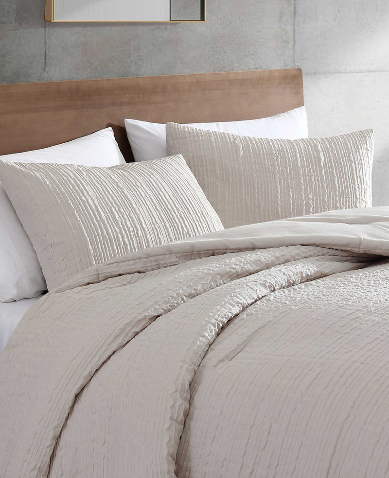 Kenneth Cole - Serenity Wavy Lines Beige Duvet Cover Set HOME BEDDING