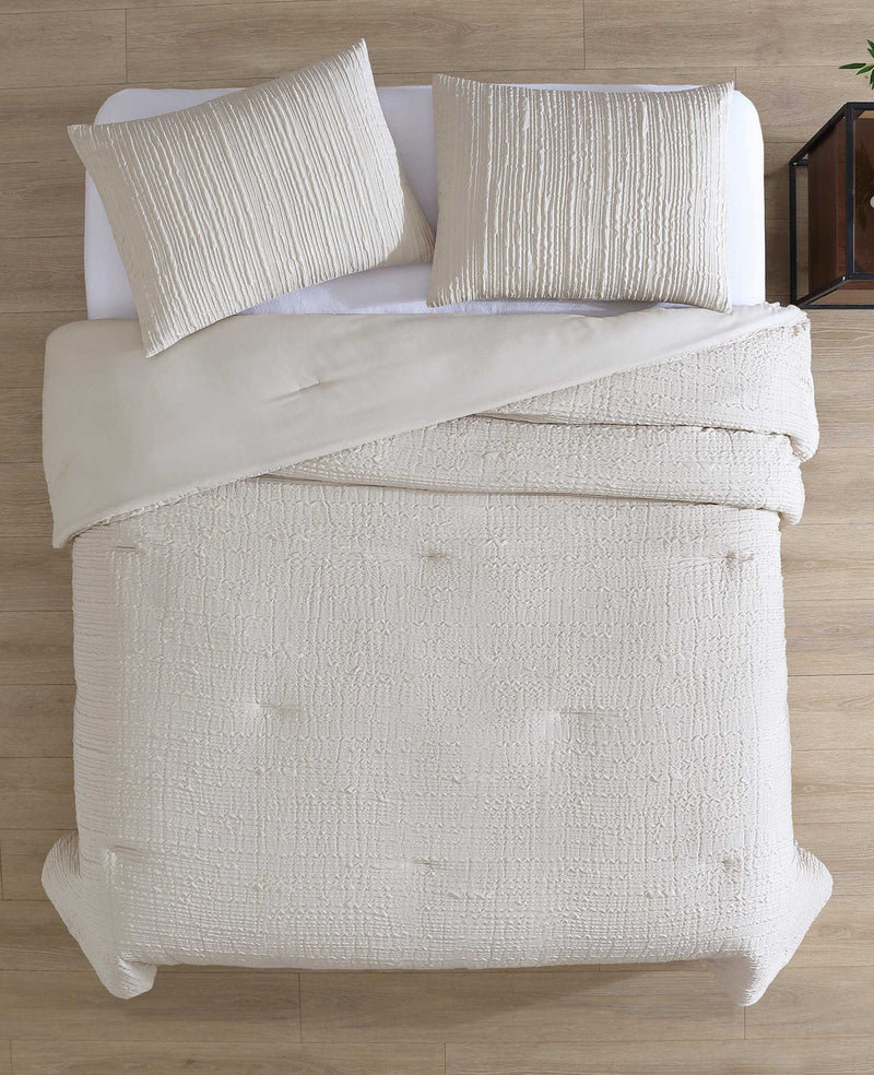 Kenneth Cole - Serenity Wavy Lines Beige Duvet Cover Set HOME BEDDING