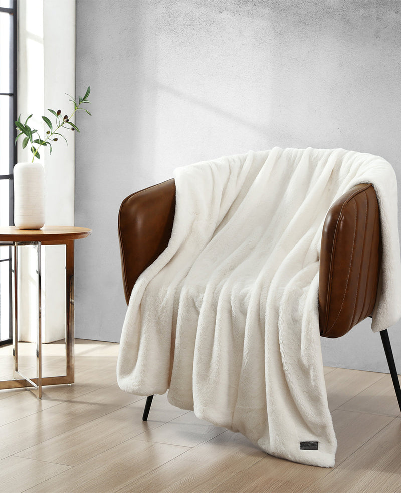 Kenneth Cole - Faux Fur Solid Throw Blanket HOME BEDDING