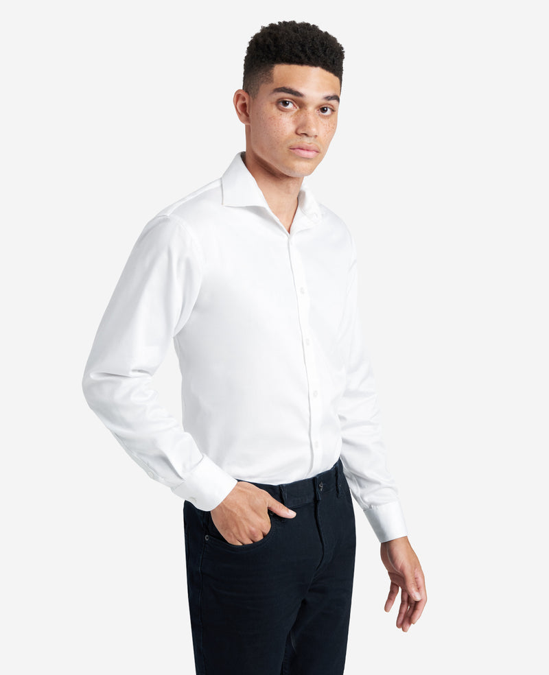 White Stretch Dress Shirt TEKFIT Collar Mobility | KC White Stretch Dress Shirt TEKFIT Collar Mobility | KC