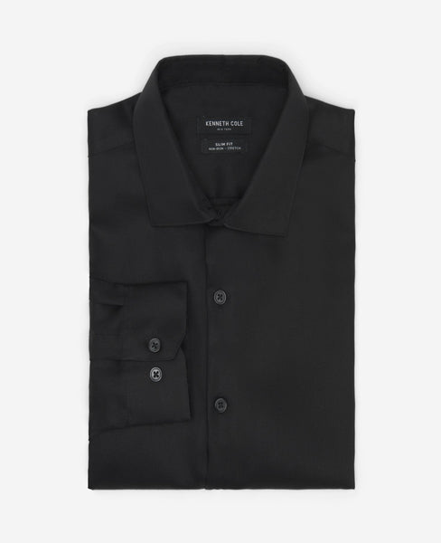 Shop Slim-Fit Stretch Dress Shirt – Black